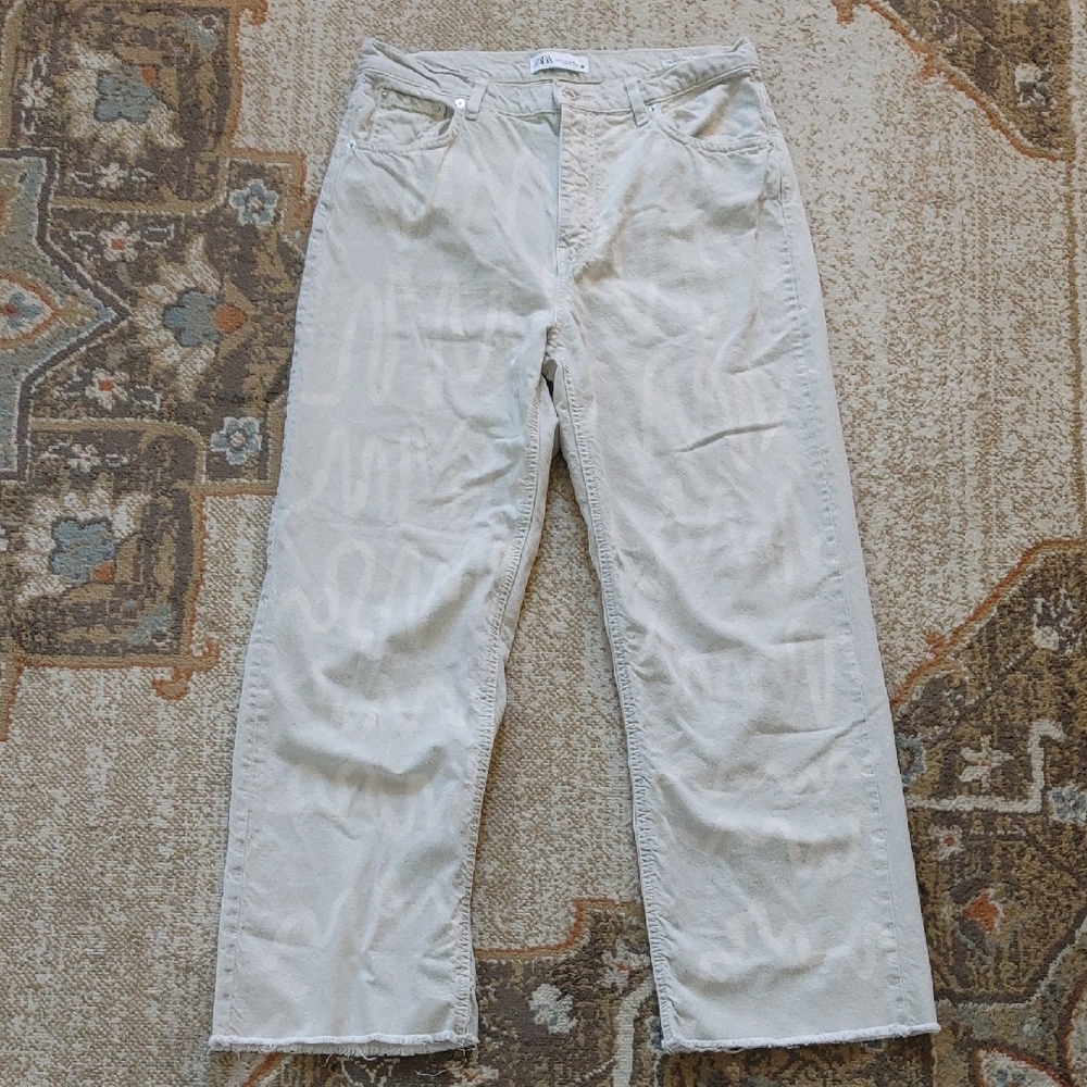 Zara Graffiti Wide Leg Jeans 12